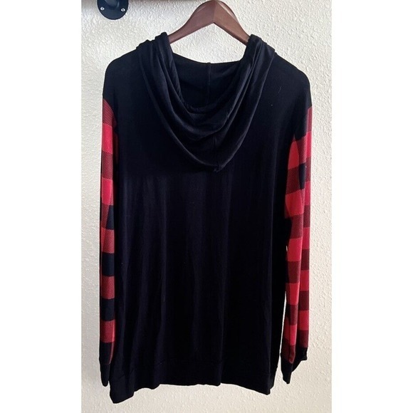 Women’s Red/Black Buffalo Check Pullover Hoodie Tunic Size:‎ 1X NWOT - Picture 3 of 6